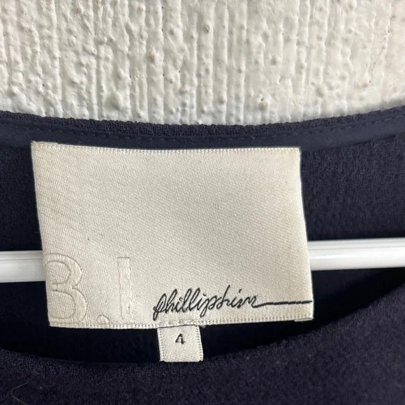 3.1 Phillip Lim Framed Silhouette Long Sleeve Navy Dress with pockets sz 4 - Picture 9 of 10